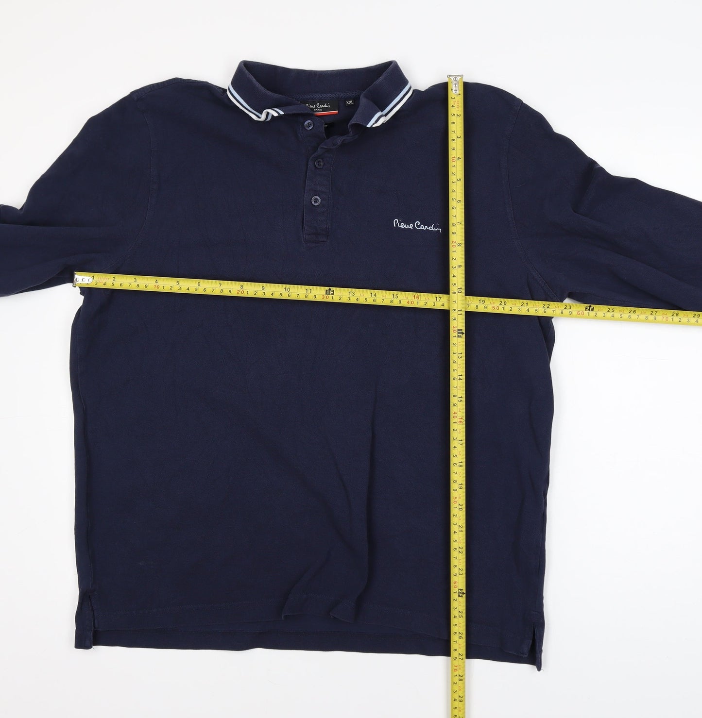 Pierre Cardin Men’s Blue Long Sleeve Polo Shirt 2XL Regular Fit
