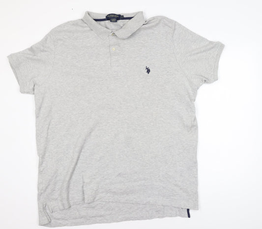 U.S. Polo Assn. Mens Grey XXL Classic Fit Cotton Polo Shirt