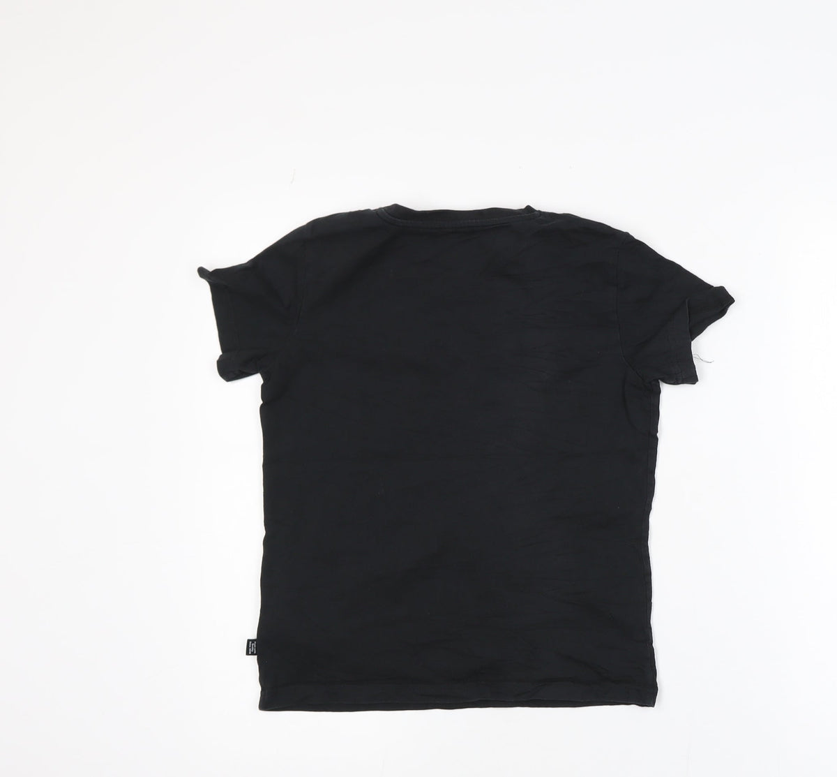 Puma Boys Black 11-12 Years Short Sleeve Crew Neck Logo T-Shirt
