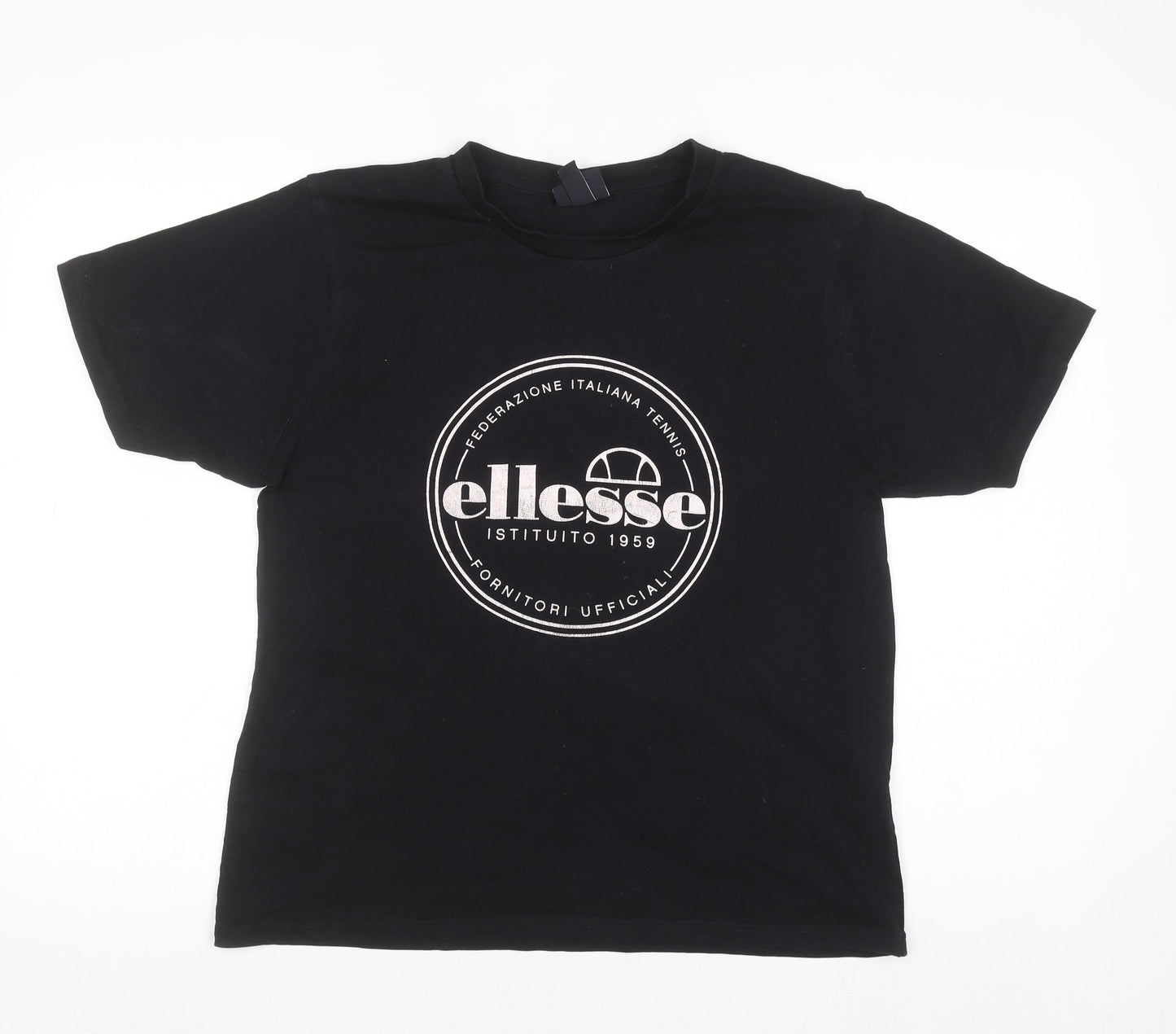 Ellesse Men's Black Short Sleeve Cotton Logo T-Shirt Size S