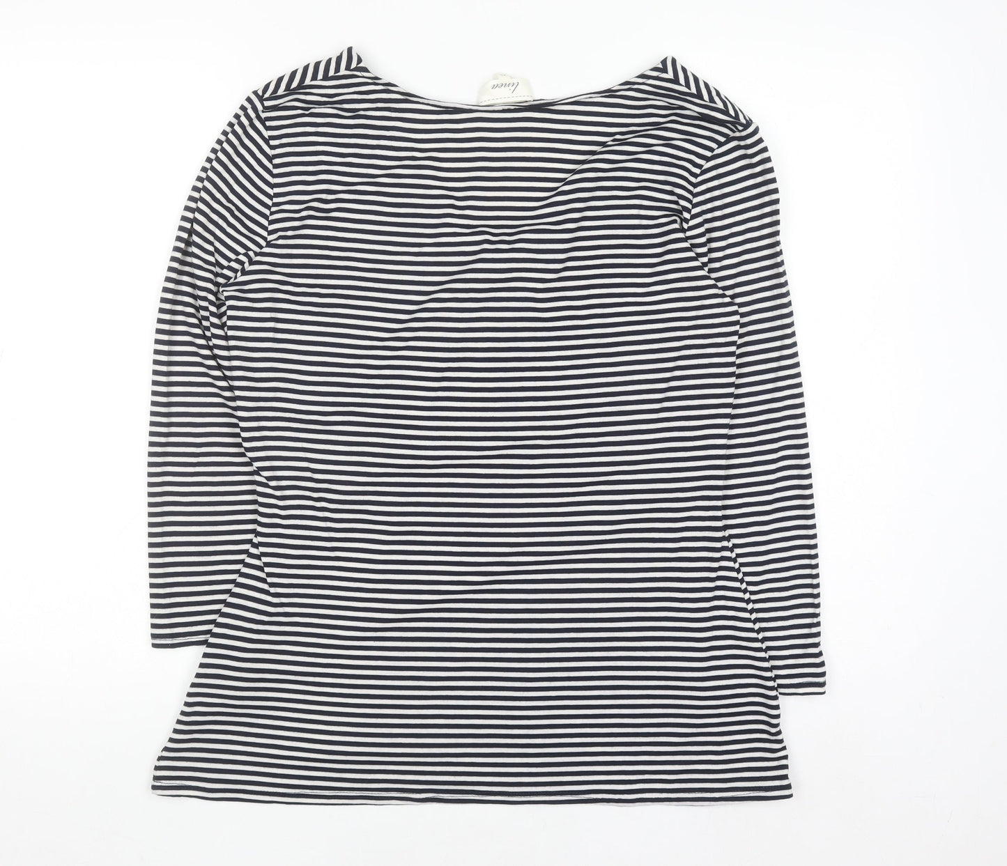 Linea Women’s Black Striped 3/4 Sleeve V-Neck Jersey Top XL