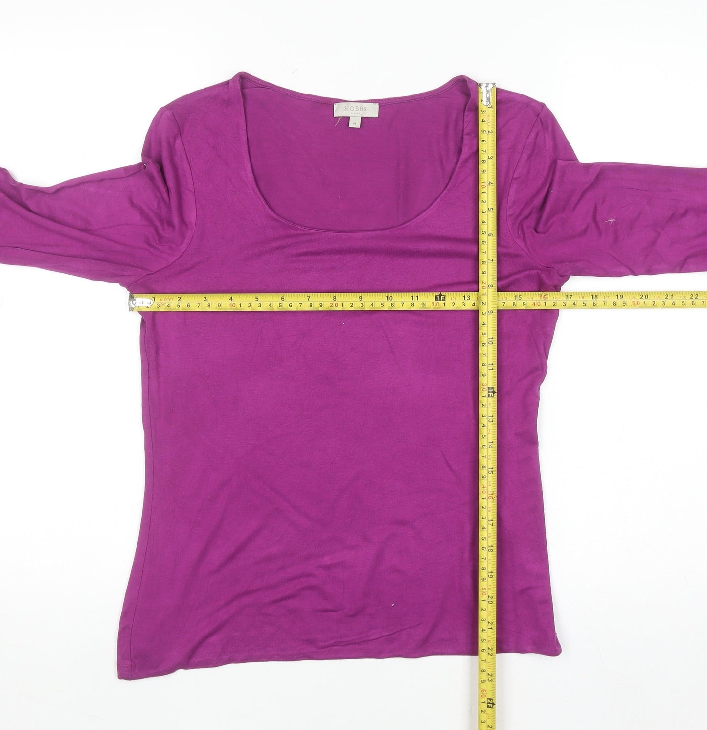 Hobbs Women’s Purple Long Sleeve Scoop Neck Jersey Top M