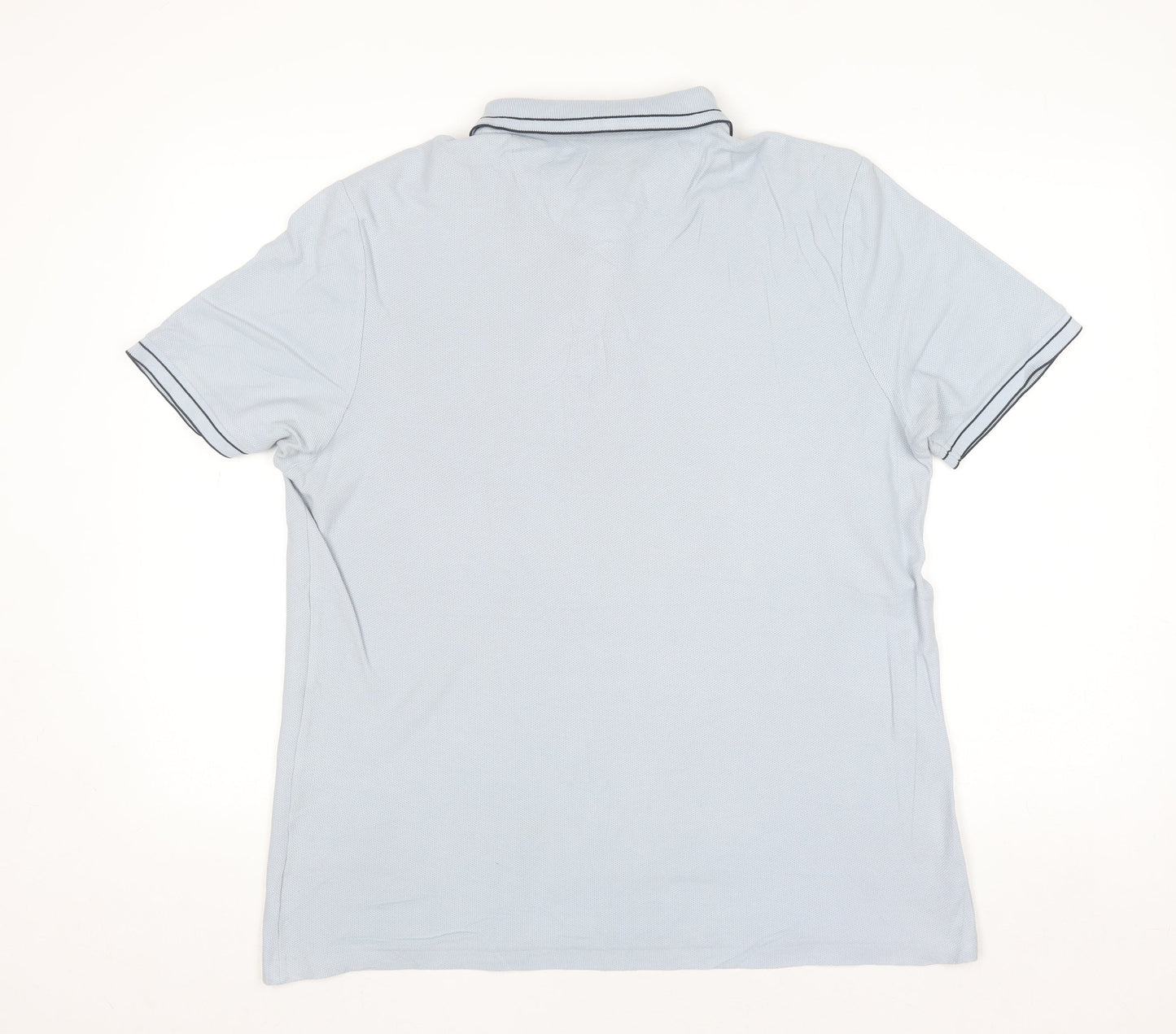 Farah Men's Light Blue Modern Fit Cotton Polo Shirt L