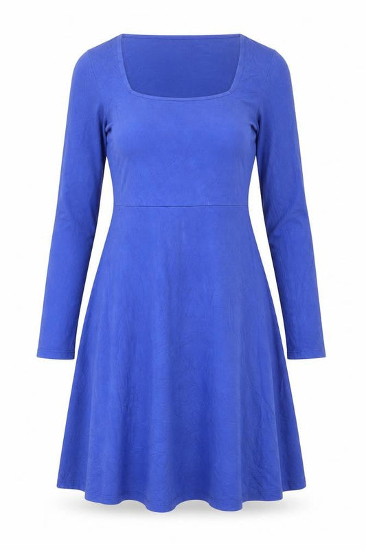 New Look Women’s Blue Fit & Flare Long Sleeve Stretch Dress Size 8