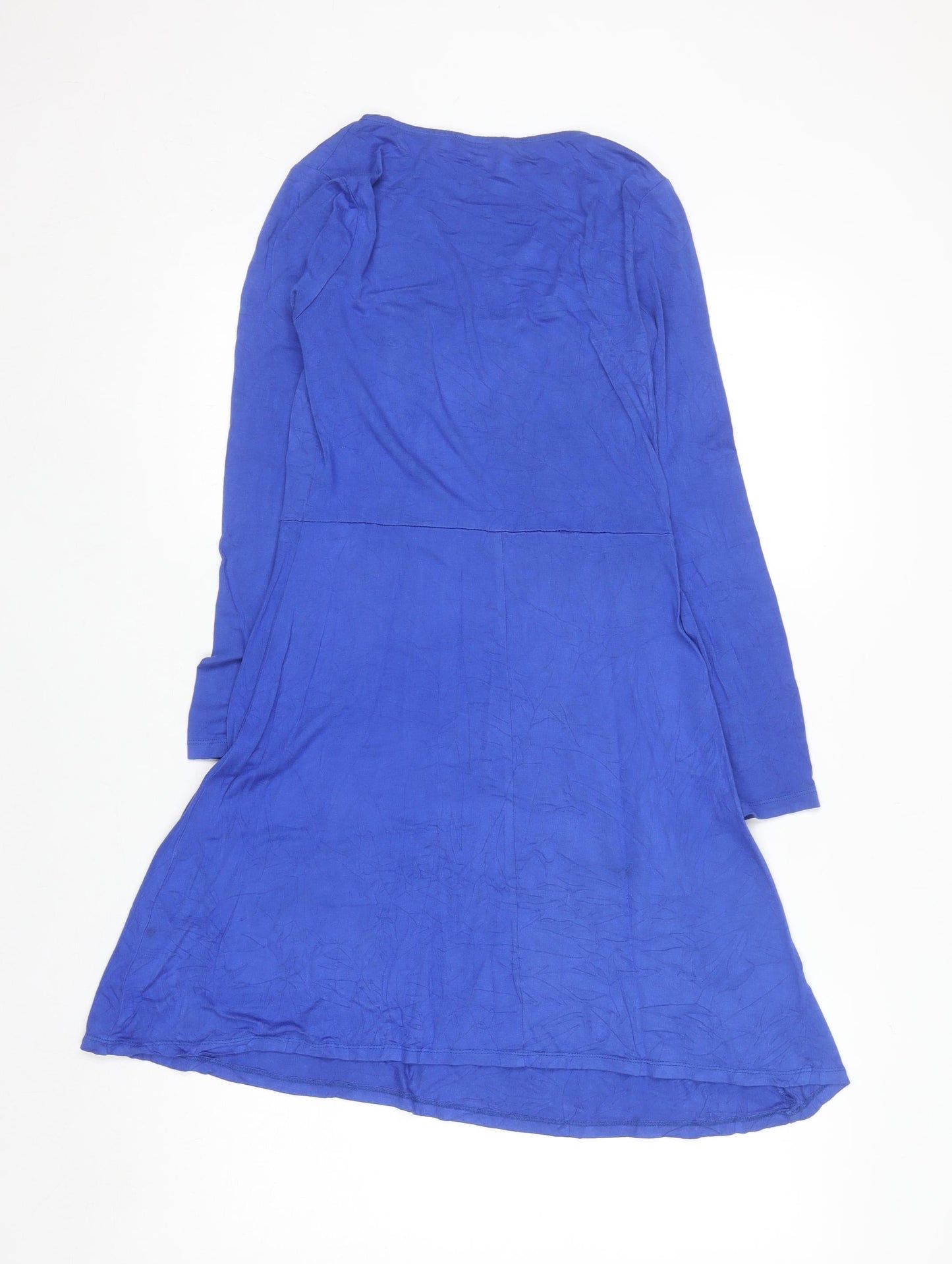 New Look Women’s Blue Fit & Flare Long Sleeve Stretch Dress Size 8