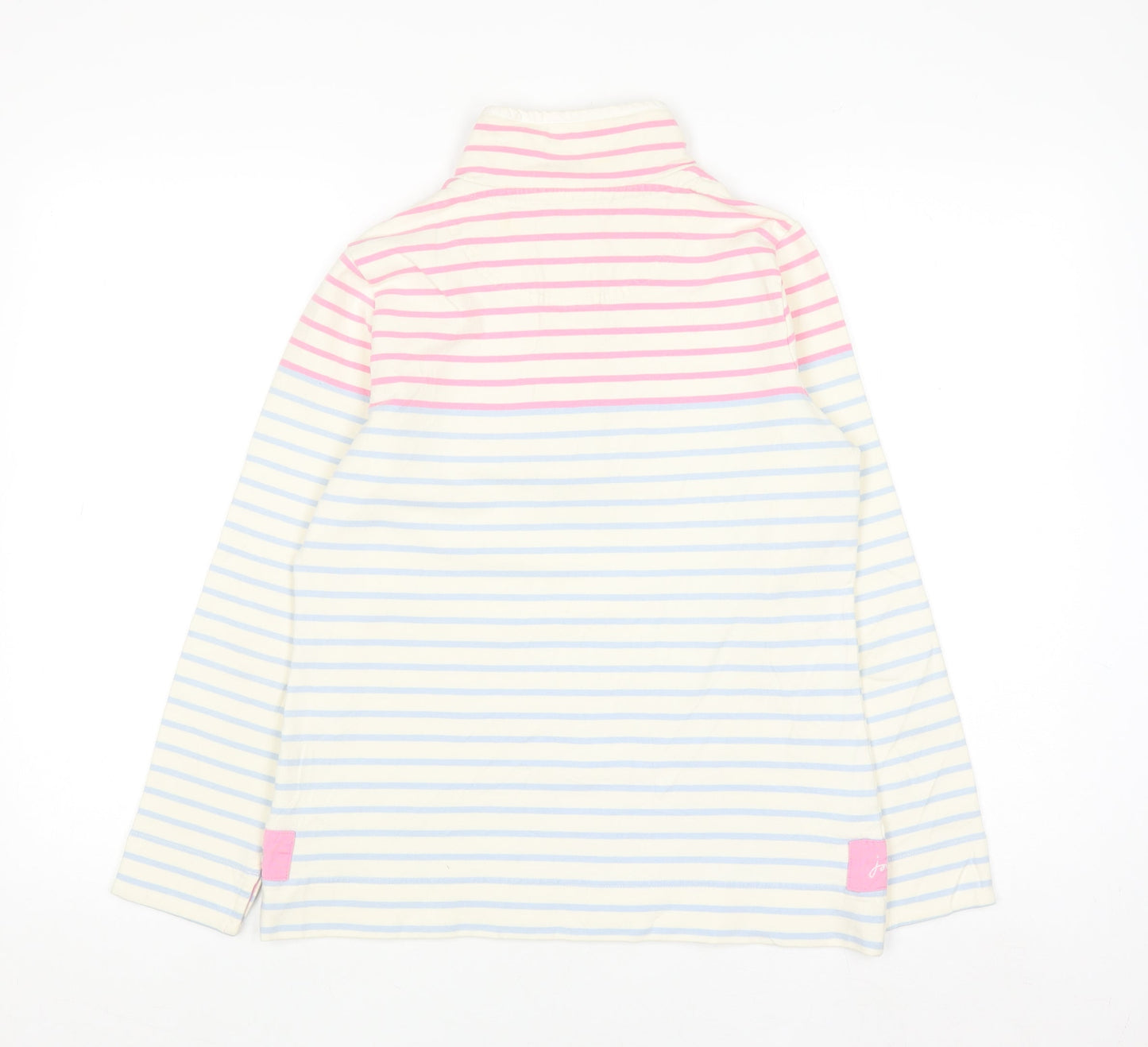 Joules Women Cream Pink Blue Striped Pullover Sweatshirt UK 12