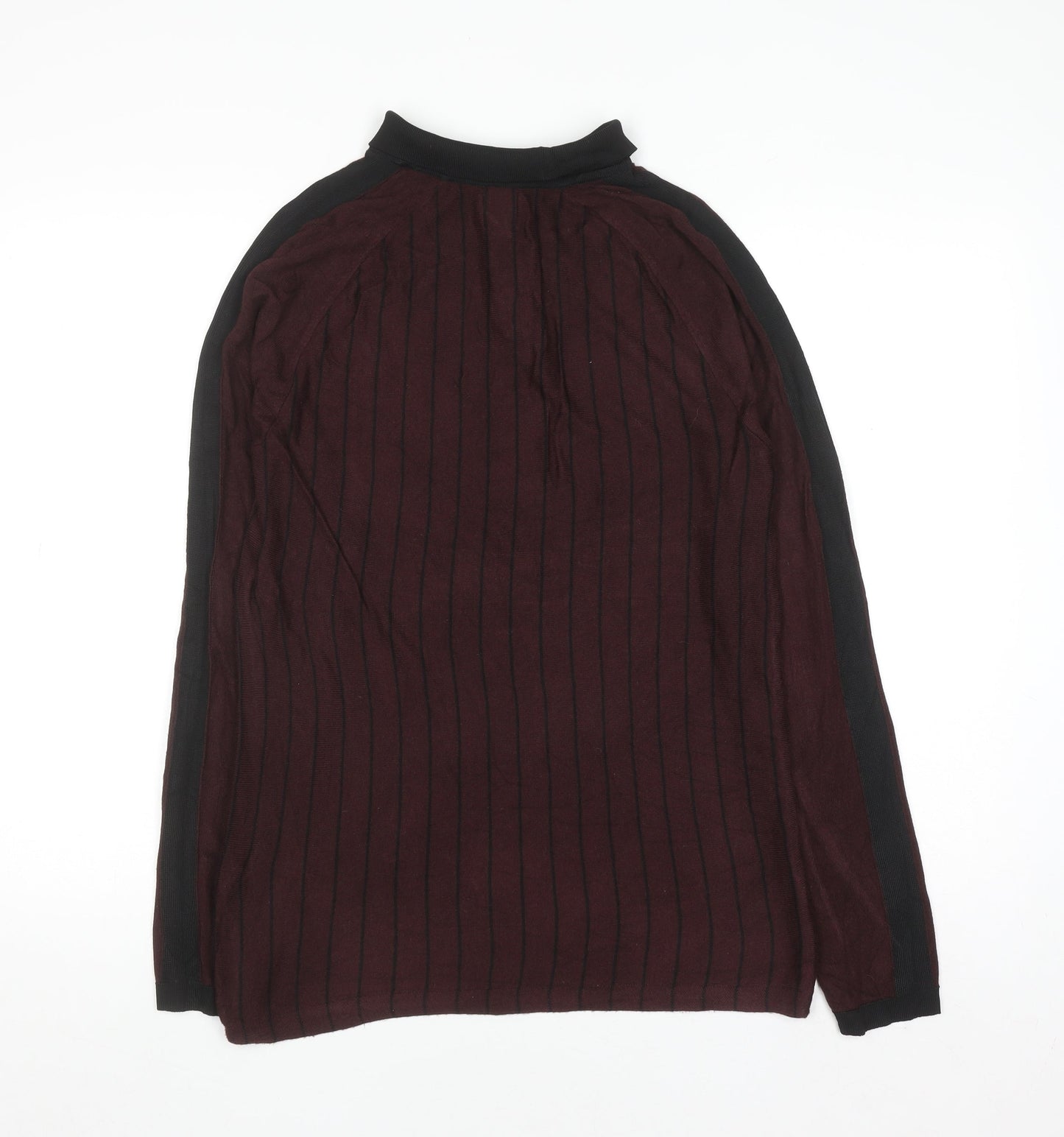 River Island Women Brown Collared Zip Long Sleeve Top S