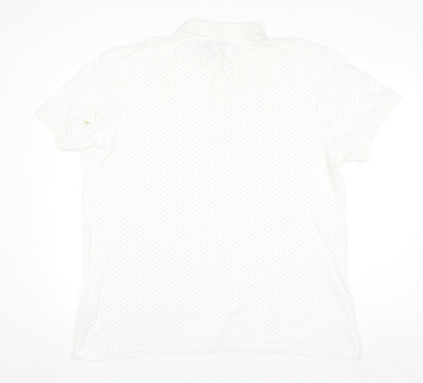 LC Waikiki Men's White 2XL Polka Dot Cotton Polo Shirt