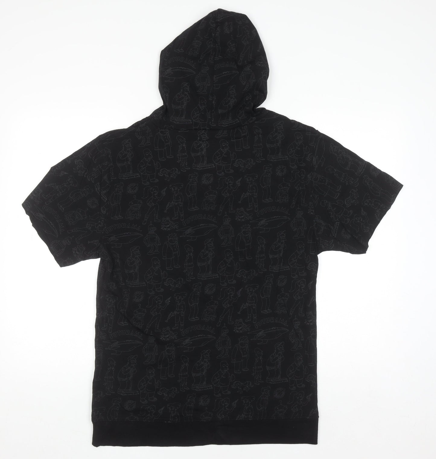 Lootcrate Futurama Men's Black Short Sleeve Pullover Hoodie M