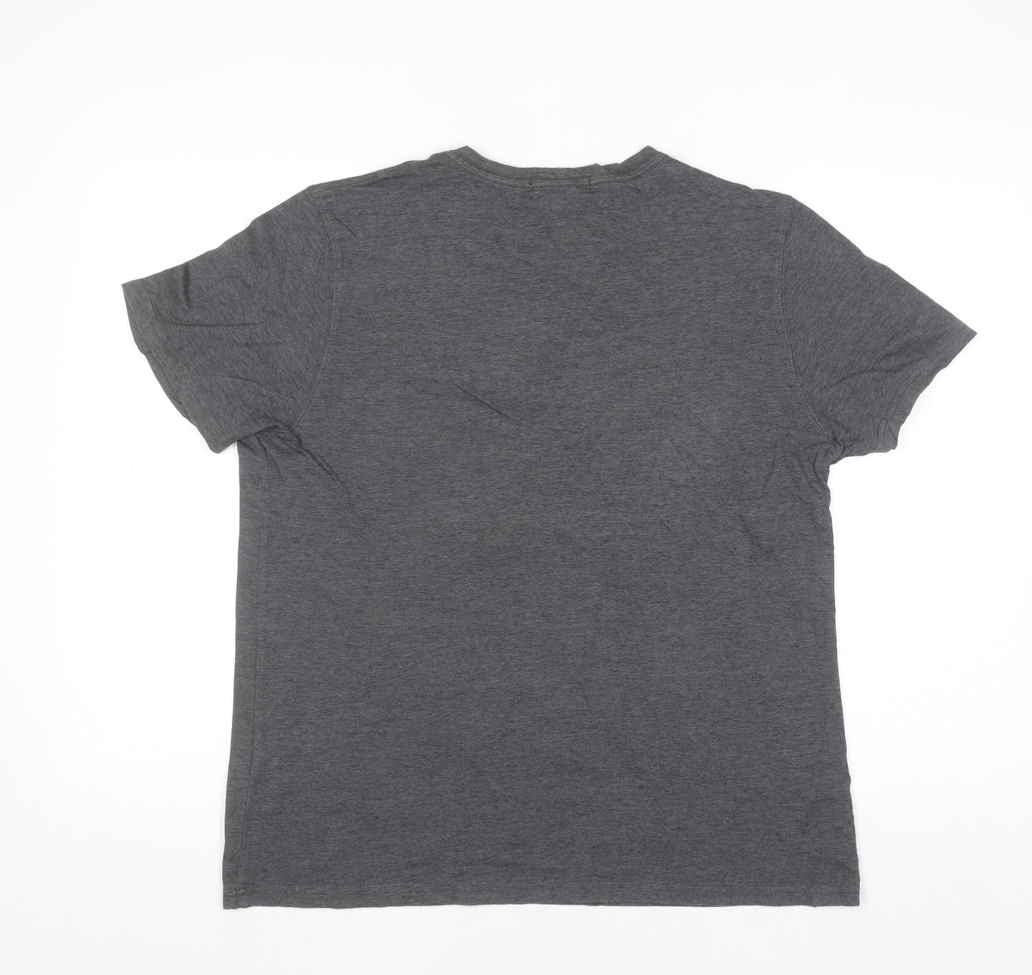 Jaeger Men's Grey Cotton Crew Neck Short Sleeve T-Shirt Size L