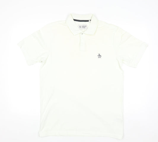 Original Penguin Men’s Ivory Cotton Polo Shirt Size L