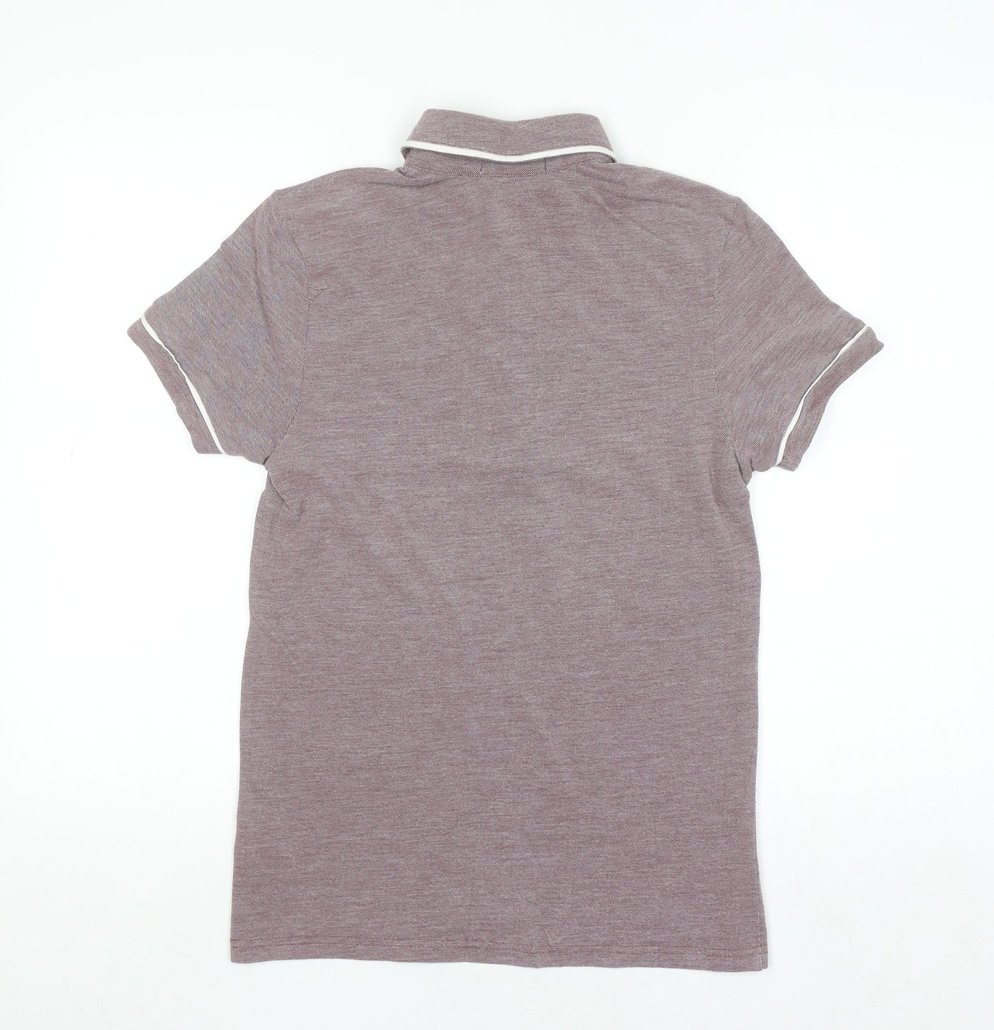 Topman Men’s Brown Short Sleeve Polo Shirt Size S Collared Cotton Blend