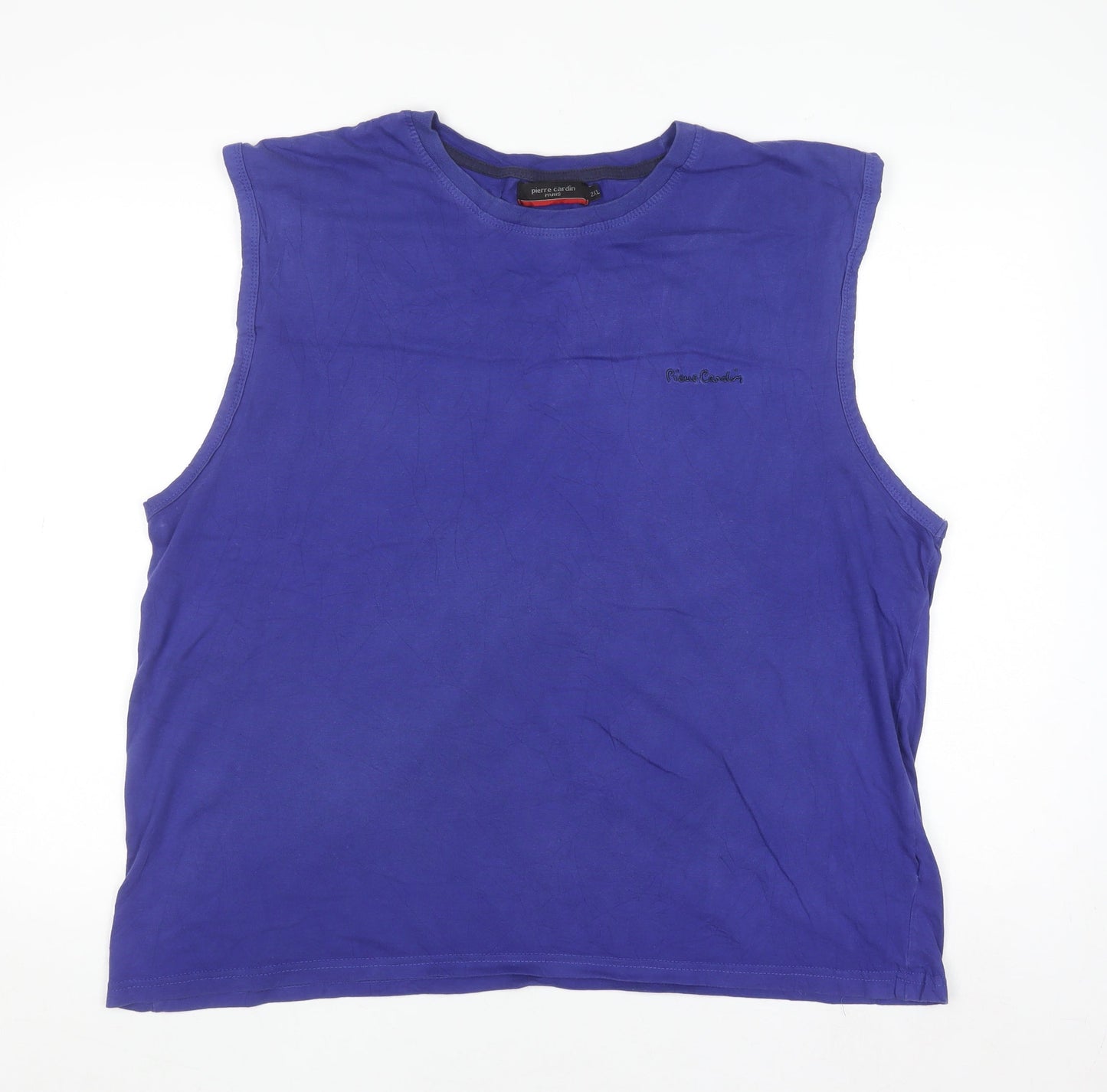 Pierre Cardin Men's Blue 2XL Sleeveless Cotton Top