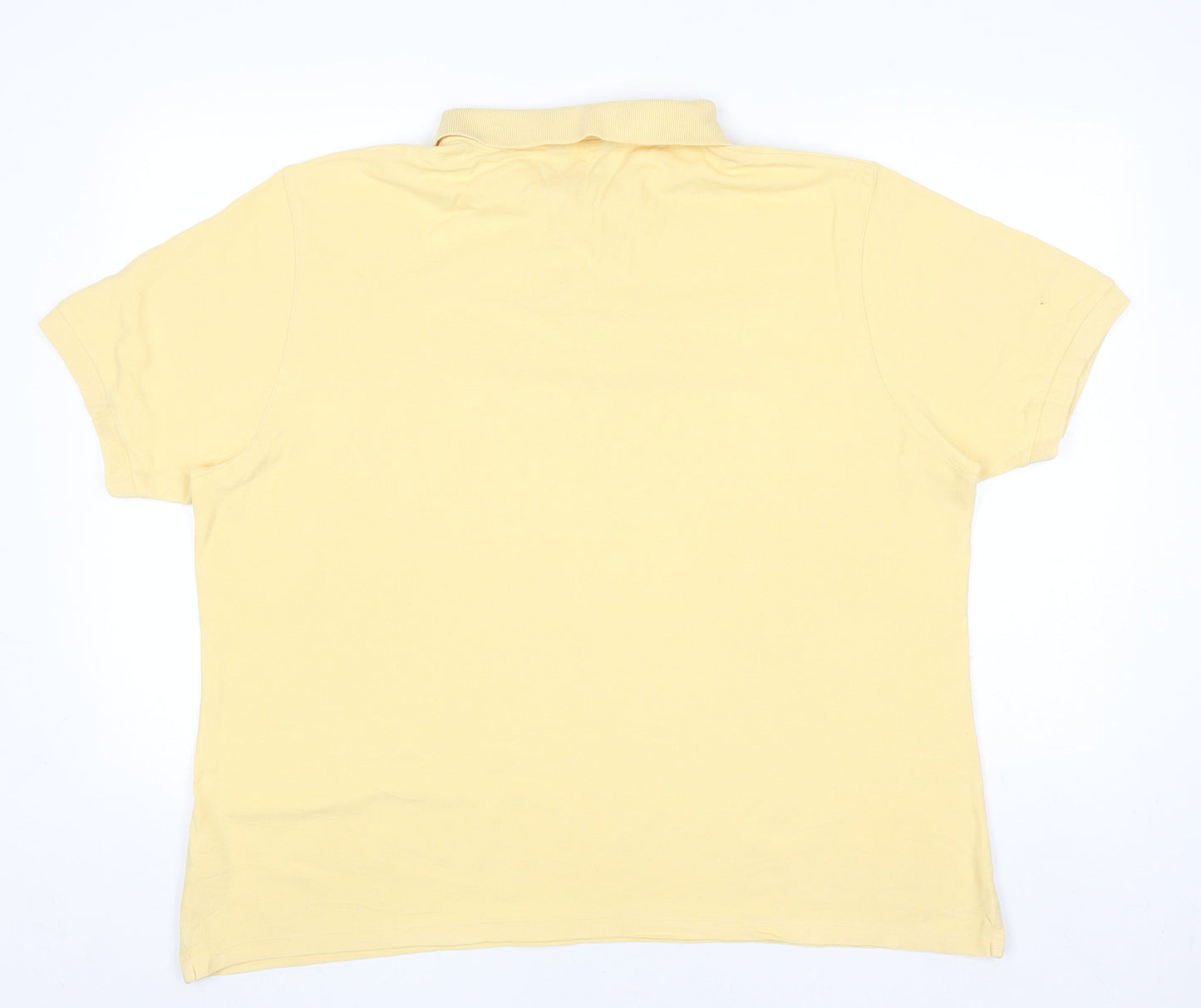 Marks and Spencer Blue Harbour Men's Yellow Cotton Polo Shirt XL