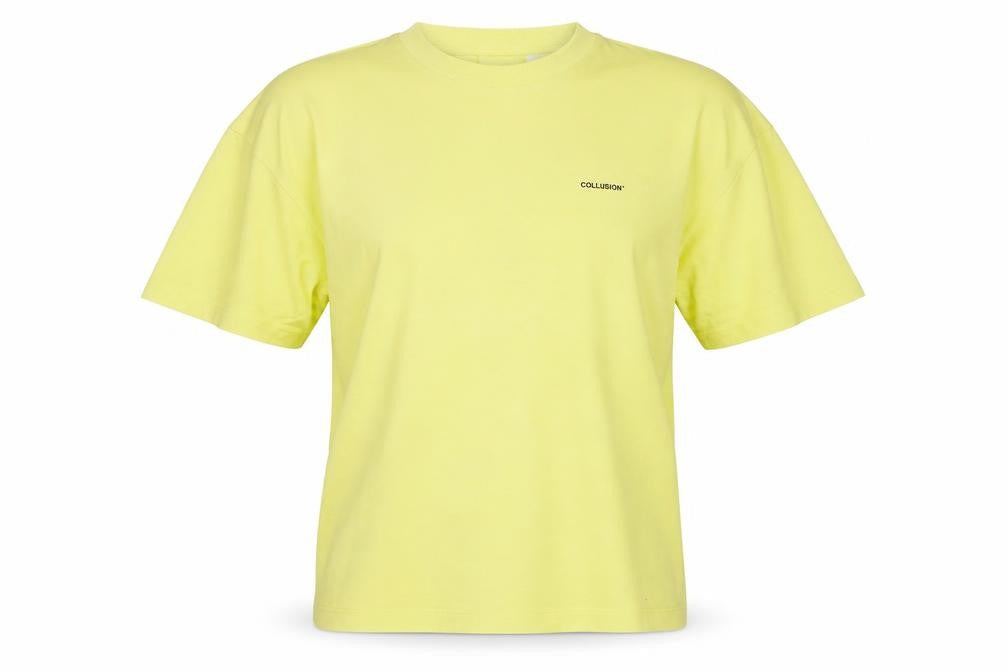 Collusion Men's Yellow Graphic Print Relaxed Fit Cotton T-Shirt S