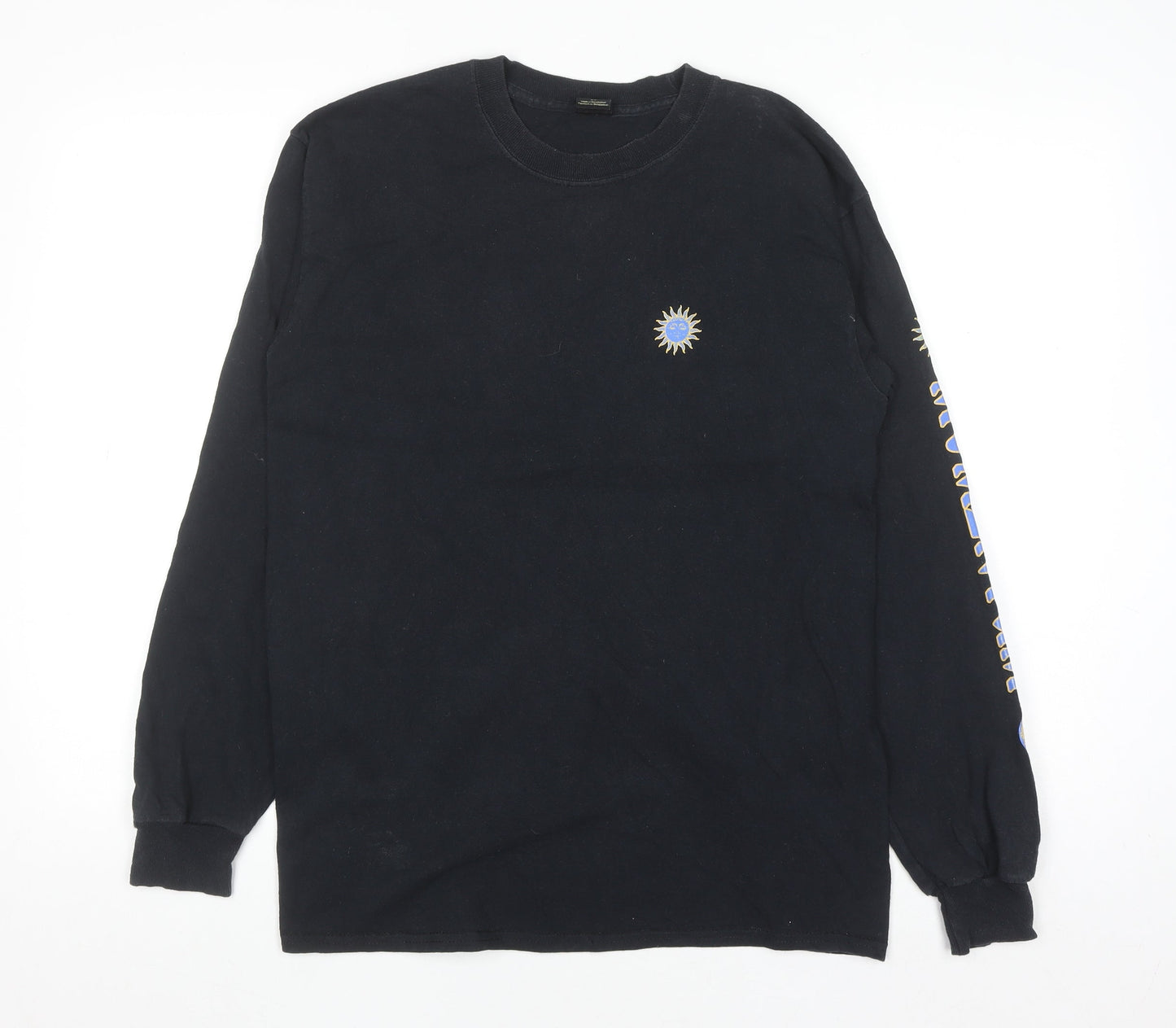 Urban Outfitters Men’s Black Graphic Long Sleeve Cotton Top Size S