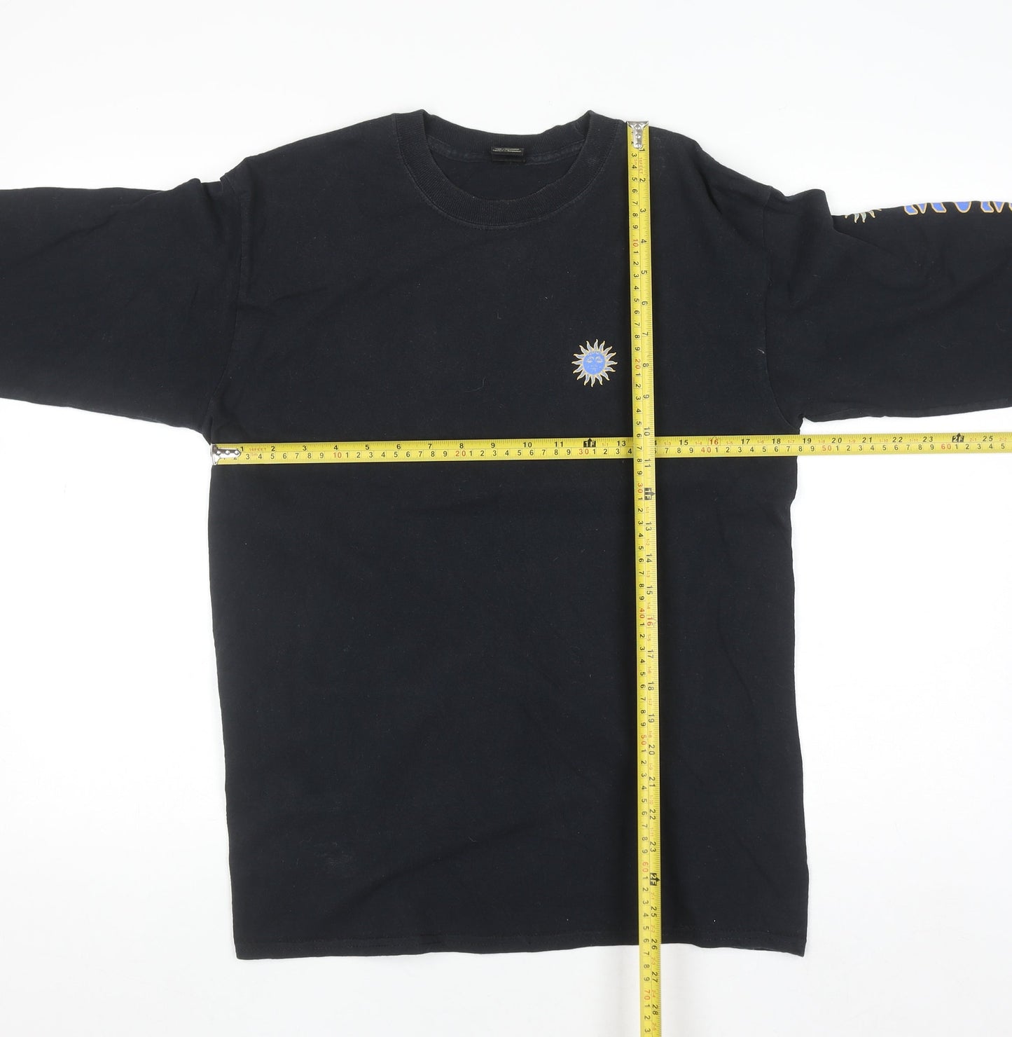 Urban Outfitters Men’s Black Graphic Long Sleeve Cotton Top Size S