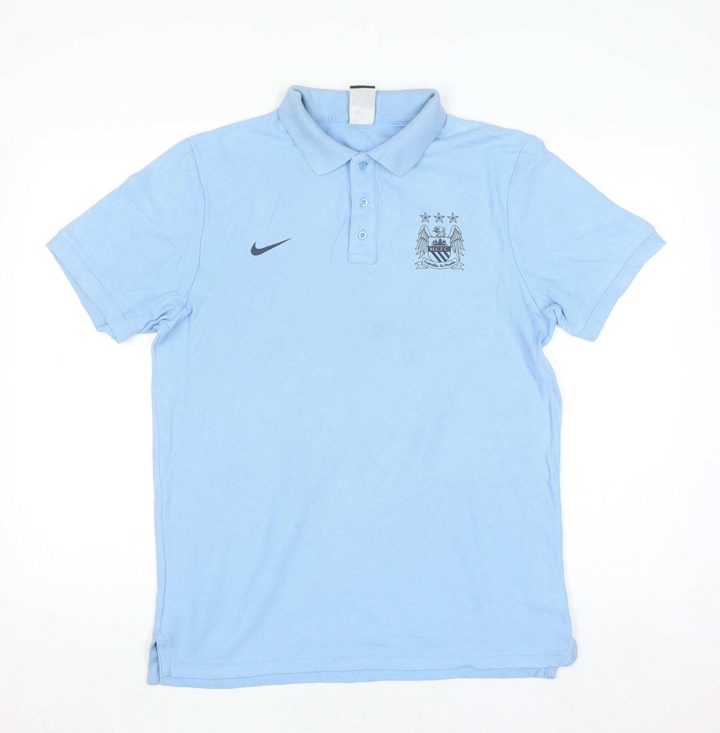 Nike Men’s Blue Football Polo Shirt L Manchester City