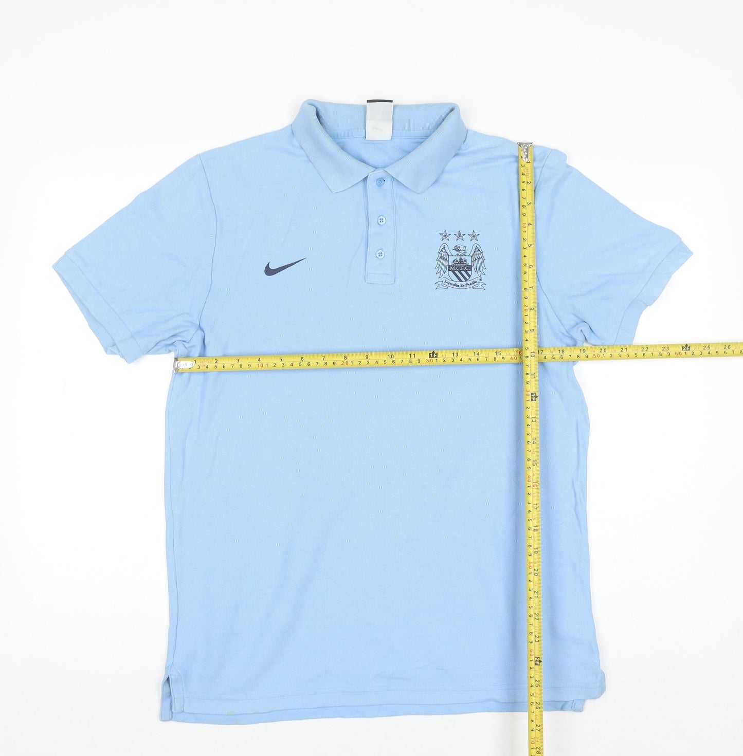 Nike Men’s Blue Football Polo Shirt L Manchester City