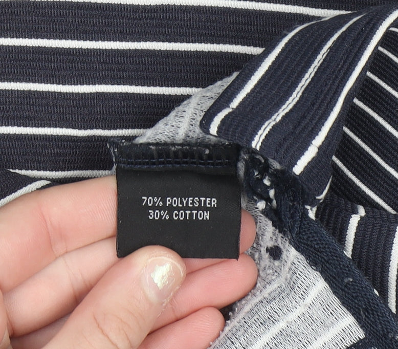 Dunlop Golf Men's Blue Striped Polo Shirt XL Regular Fit