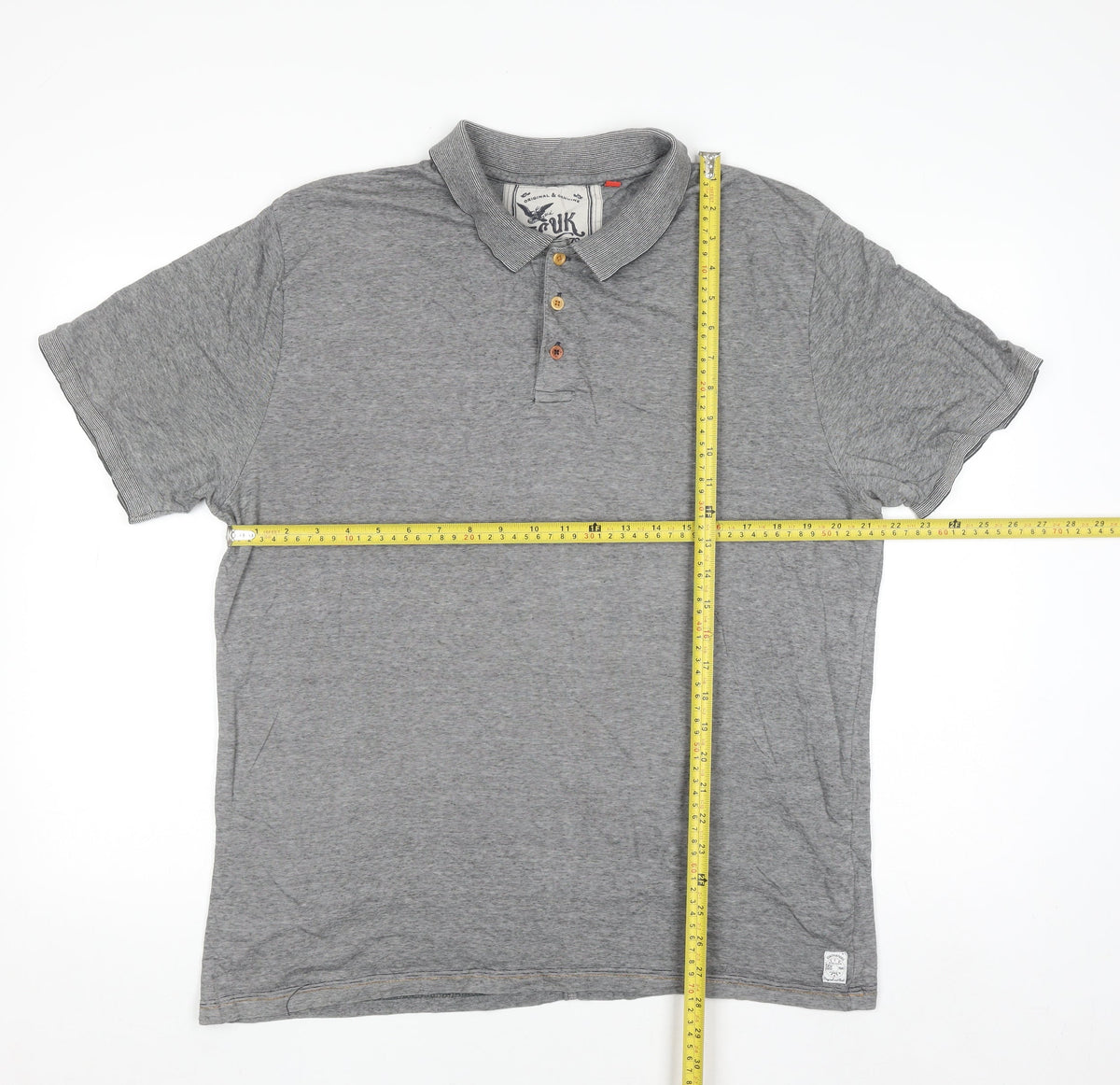 FCUK Men’s Grey Cotton Polo Shirt XL Short Sleeve Casual