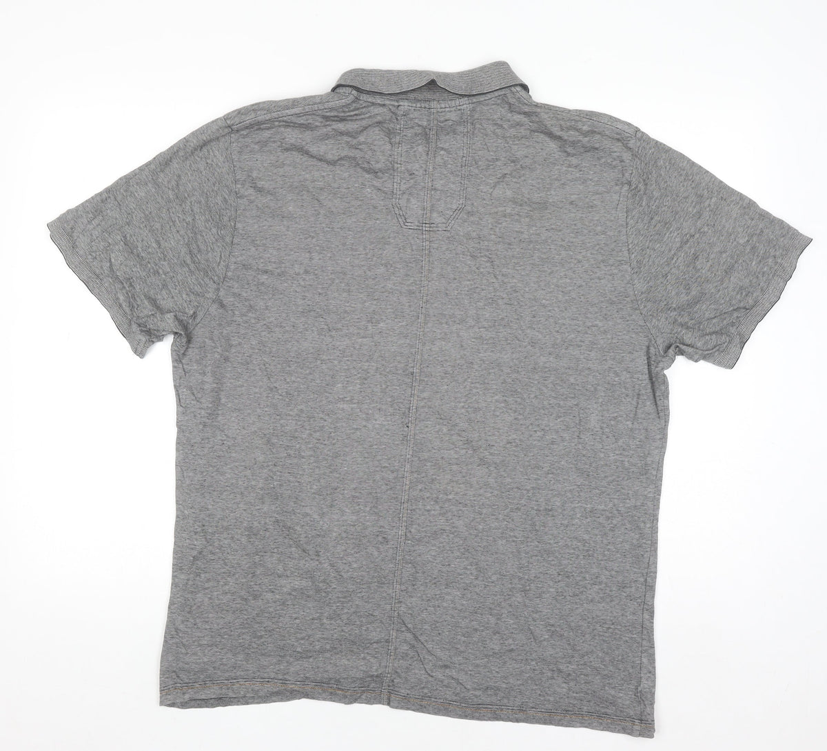 FCUK Men’s Grey Cotton Polo Shirt XL Short Sleeve Casual