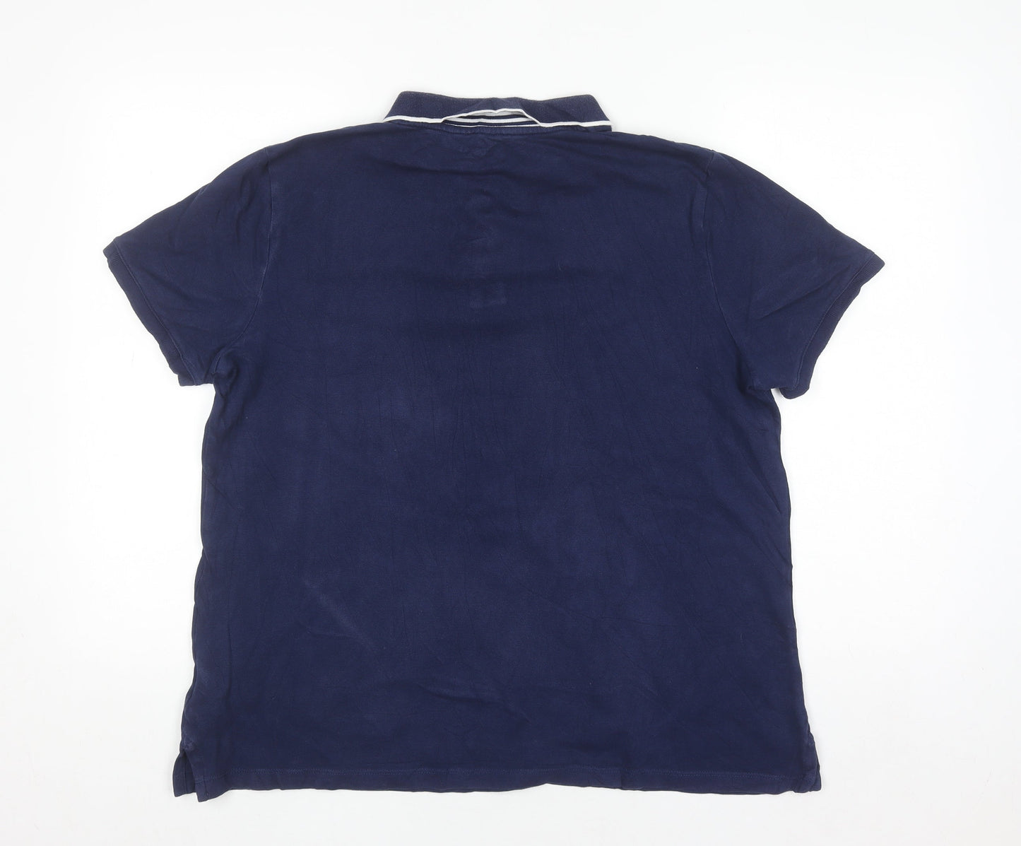 Lands' End Men's Blue Cotton Polo Shirt L Regular Fit