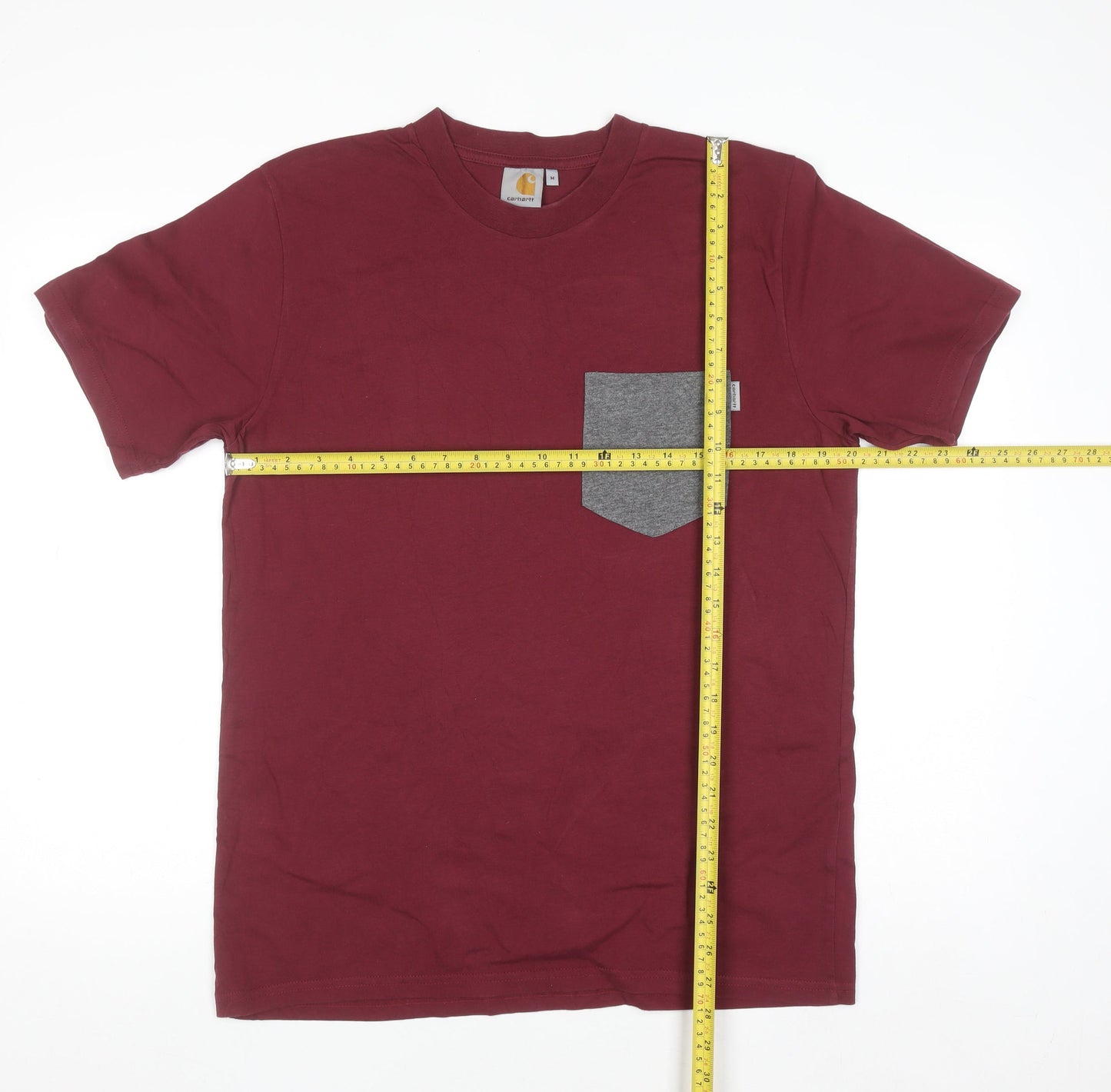 Carhartt Men's Burgundy Short Sleeve Crew Neck Cotton T-Shirt M