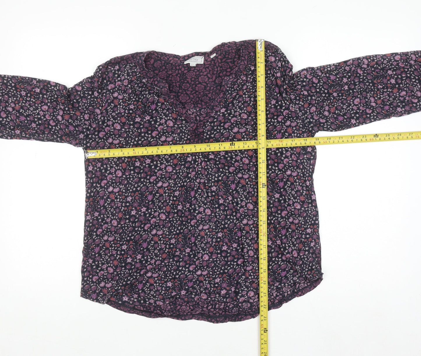 Fat Face Women's Purple Floral Long Sleeve Blouse Size 10