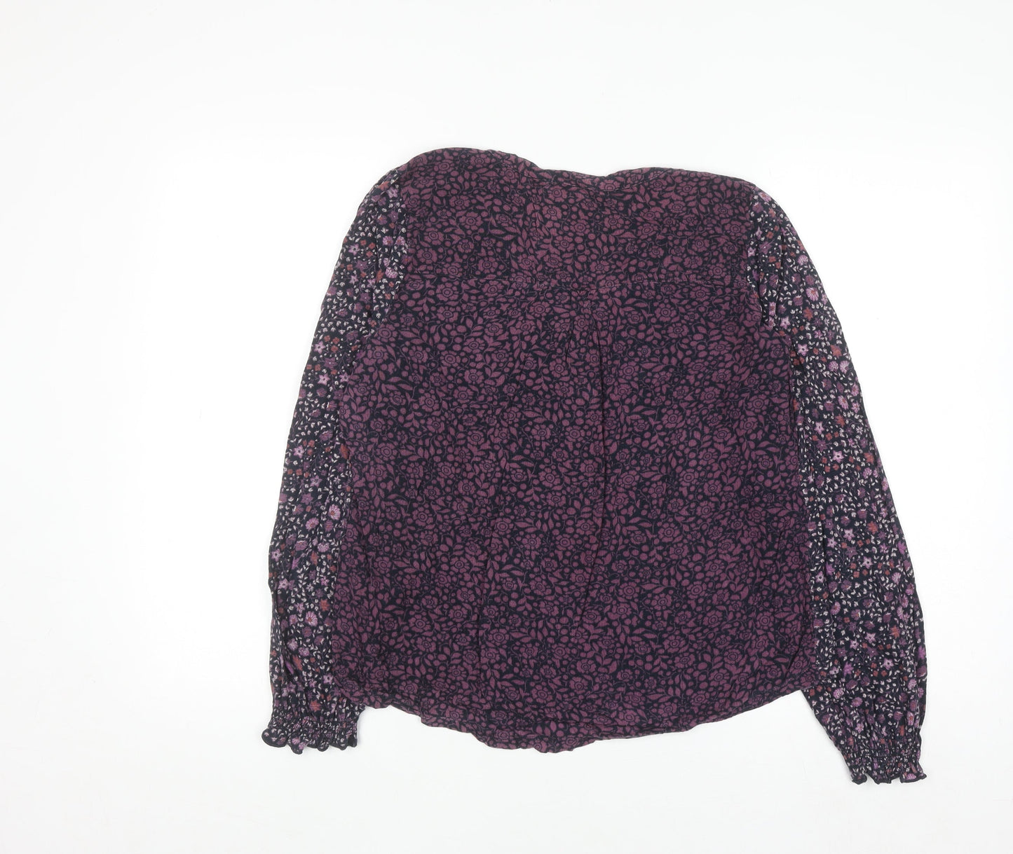Fat Face Women's Purple Floral Long Sleeve Blouse Size 10