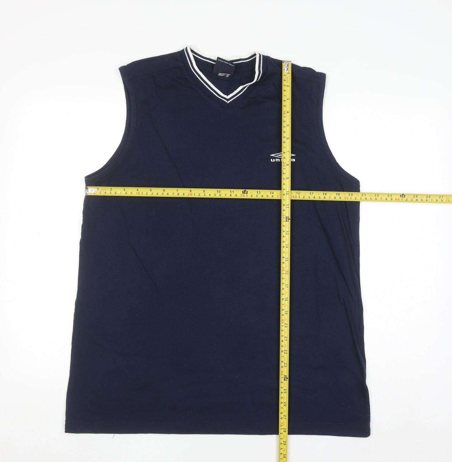 Umbro Men's Blue Sleeveless V-Neck Sports Top XL