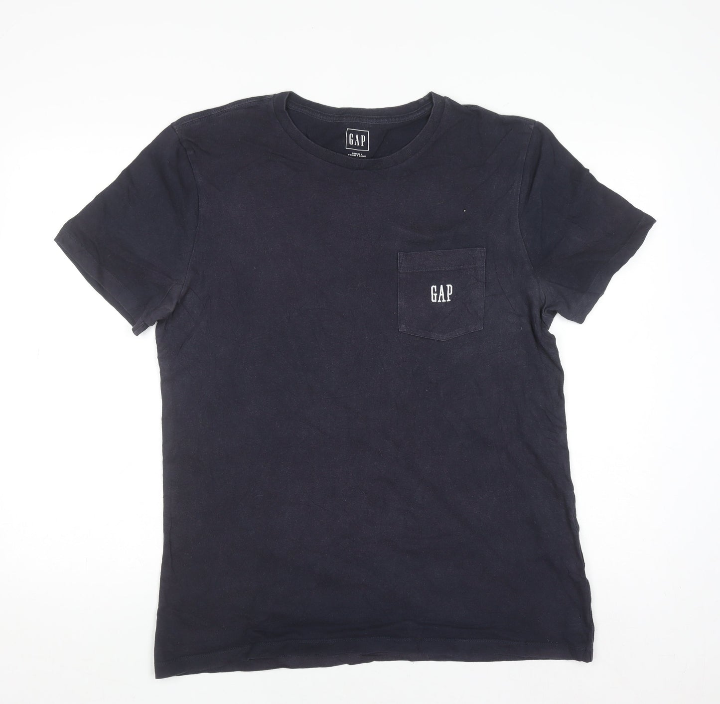 GAP Men's Navy Blue Cotton Pocket T-Shirt Size M Crew Neck
