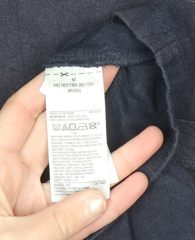 GAP Men's Navy Blue Cotton Pocket T-Shirt Size M Crew Neck