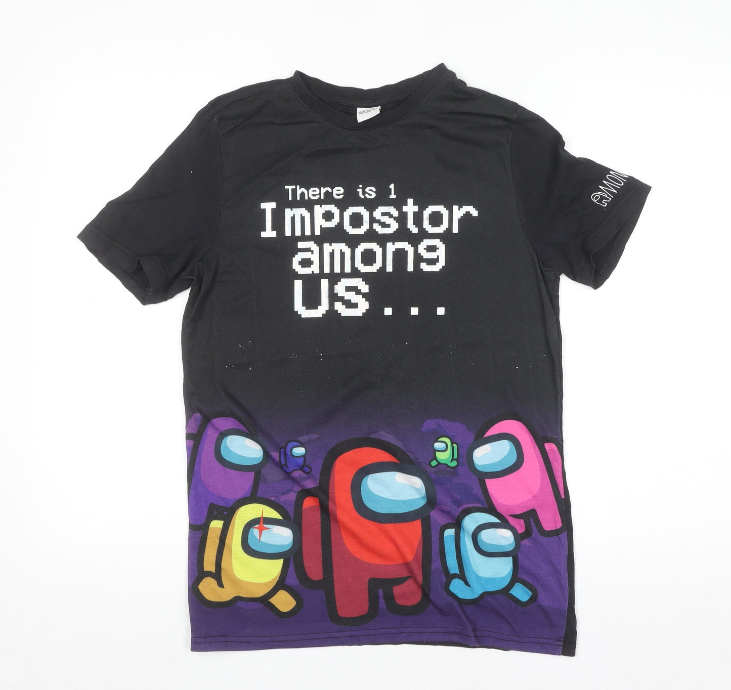 Among Us Boys Black Graphic Short Sleeve T-Shirt 13-14 Years