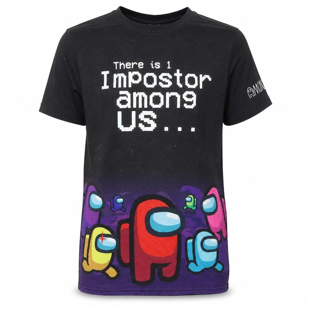 Among Us Boys Black Graphic Short Sleeve T-Shirt 13-14 Years