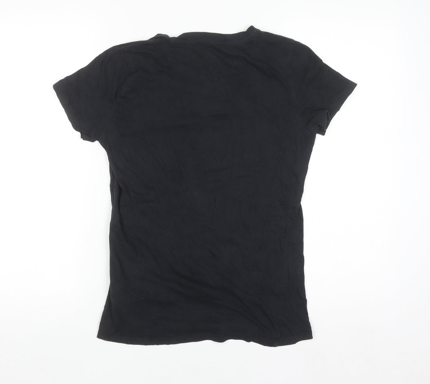 Lee Women’s Black Cotton T-Shirt S Classic Short Sleeve Top