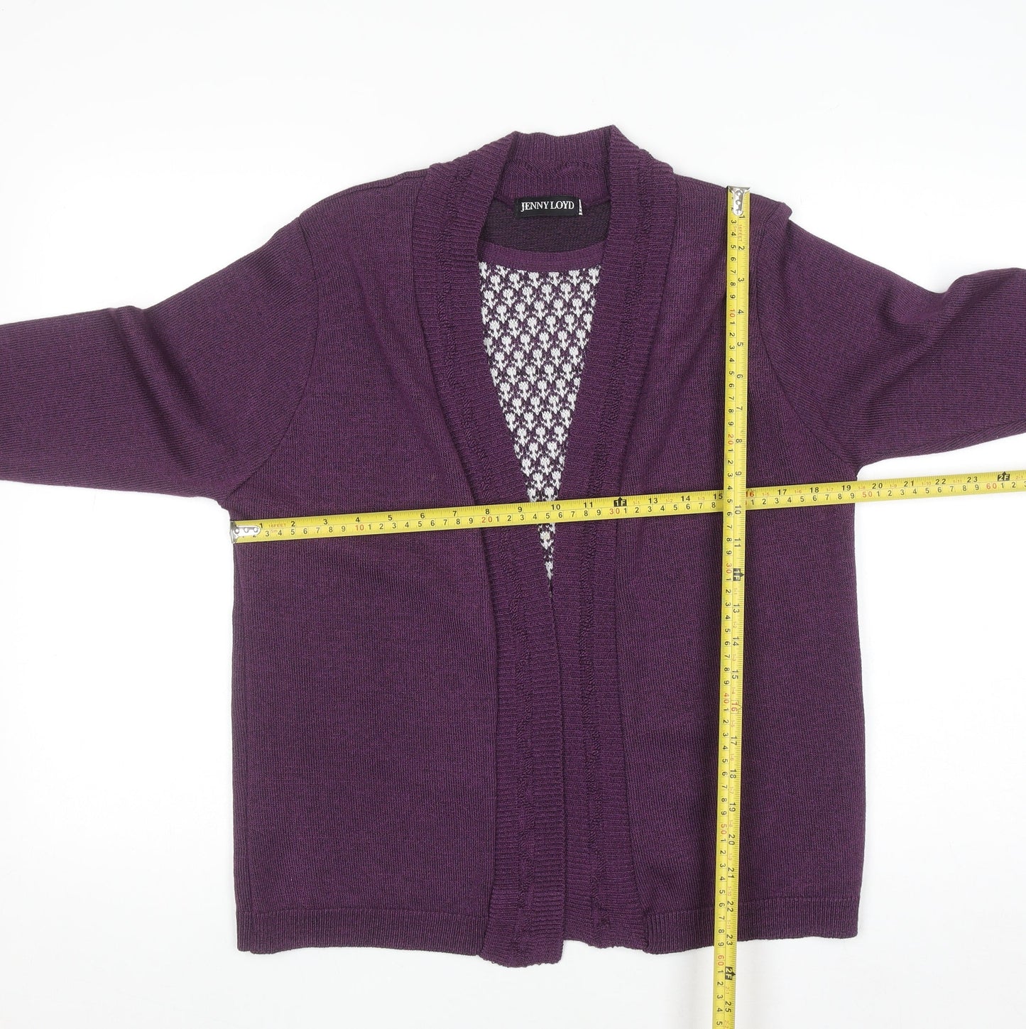 Jenny Loyd Womens Purple Knit Long Sleeve Open Cardigan M