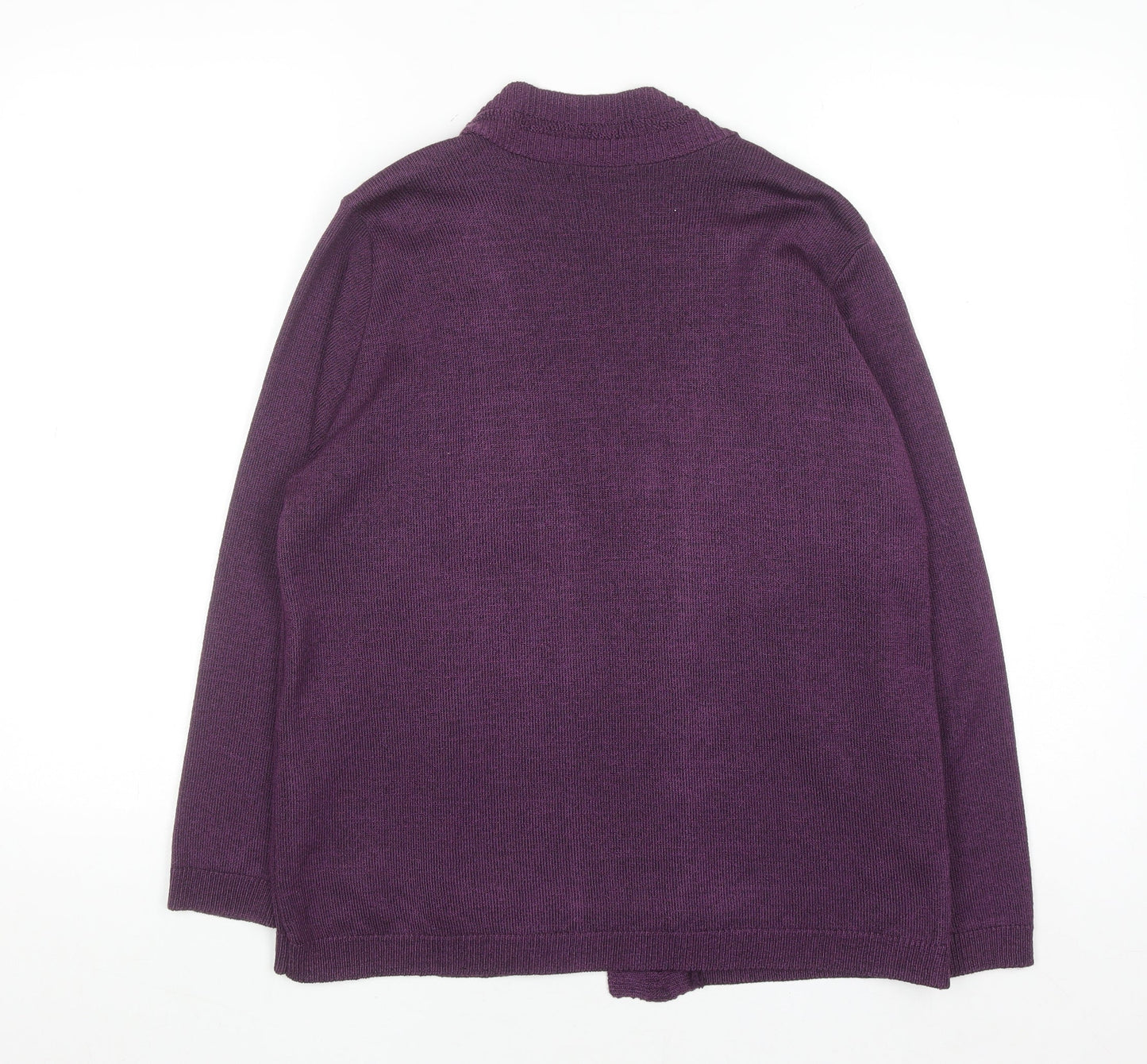 Jenny Loyd Womens Purple Knit Long Sleeve Open Cardigan M