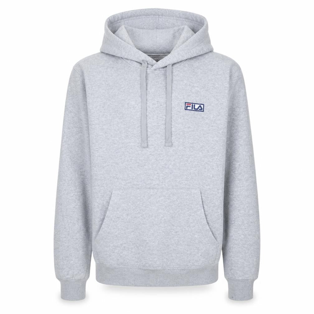 Fila Men’s Grey Pullover Hoodie Small Regular Fit Fleece