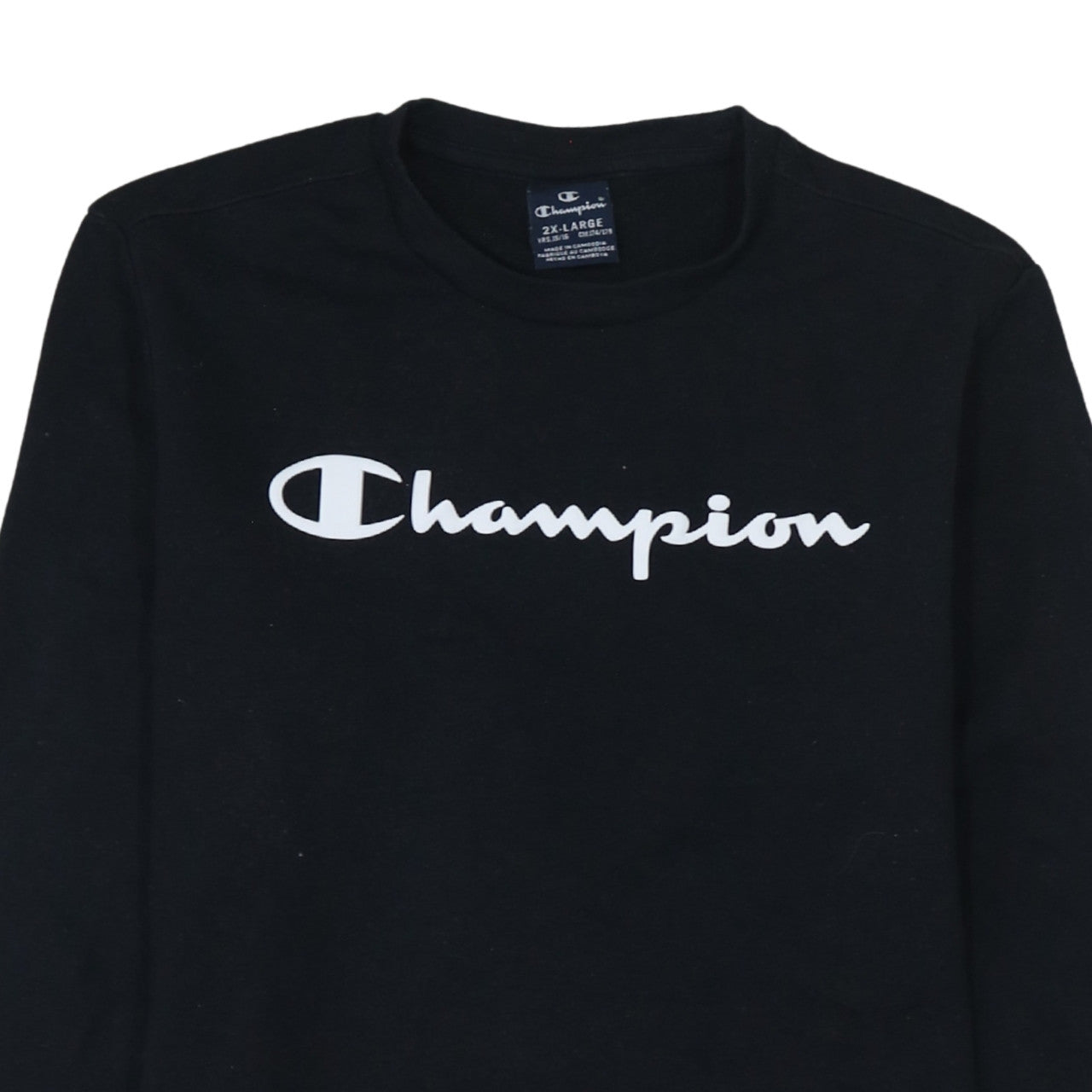 Champion Boys Black 2XL Pullover Fleece Sweatshirt with Logo Print