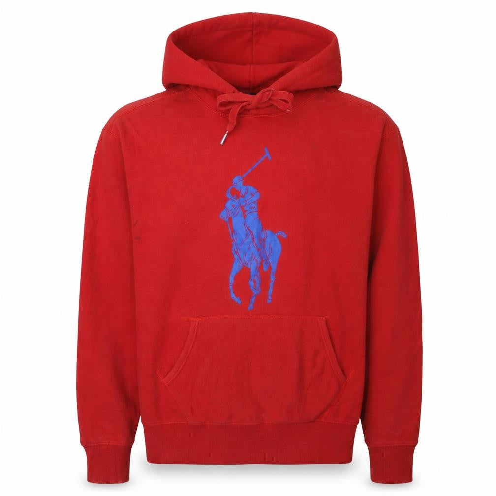 Polo Ralph Lauren Men's Red Pullover Hoodie M Logo Graphic