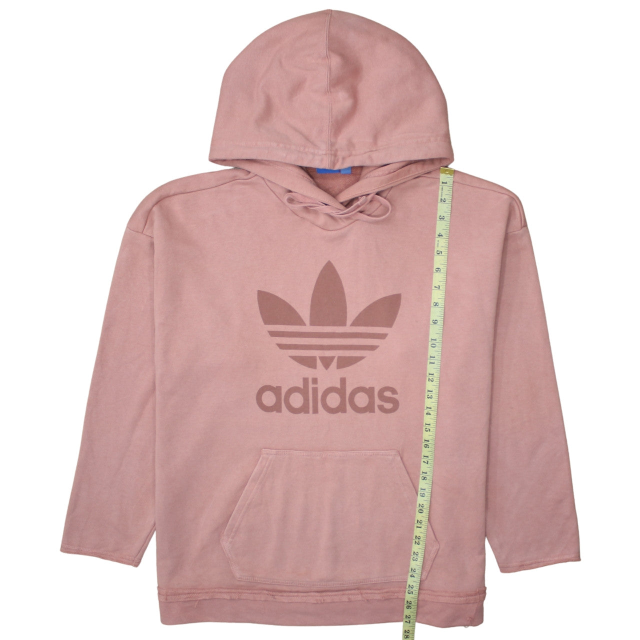 Adidas Womens Pink Pullover Hoodie UK 14 Logo Print Casual Sweatshirt