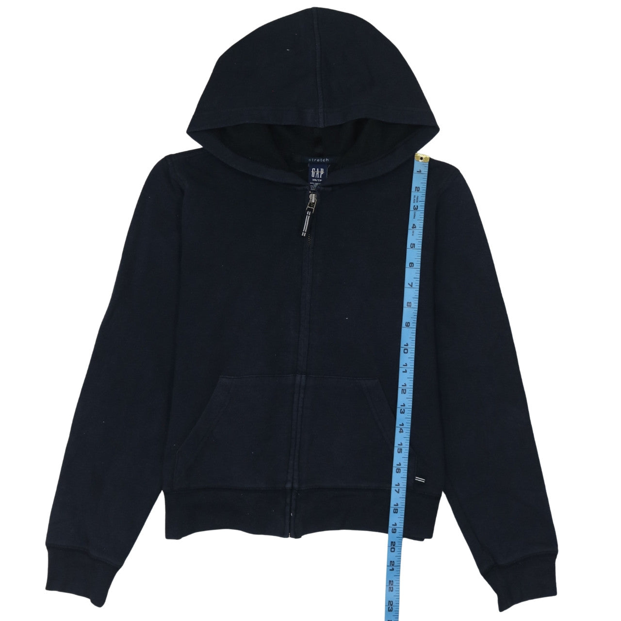 GAP Womens Black XS Full Zip Hoodie Stretch Cotton Blend