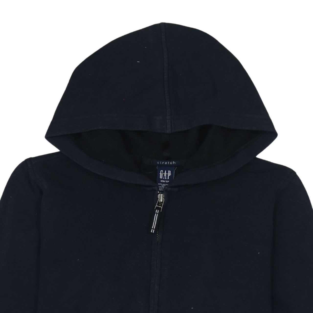 GAP Womens Black XS Full Zip Hoodie Stretch Cotton Blend