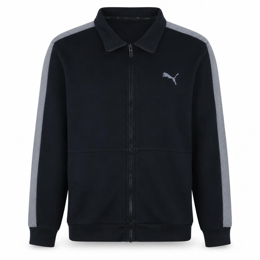 Puma Men's Black Full Zip Collared Sweatshirt XL Sportswear