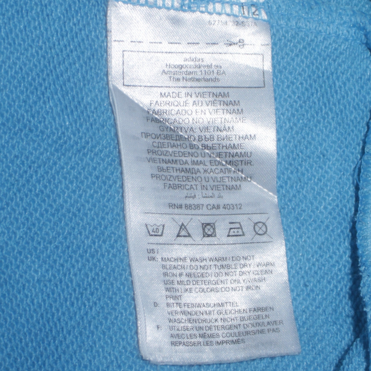 Adidas Men's Blue Pullover Hoodie M Tennis Sports Logo
