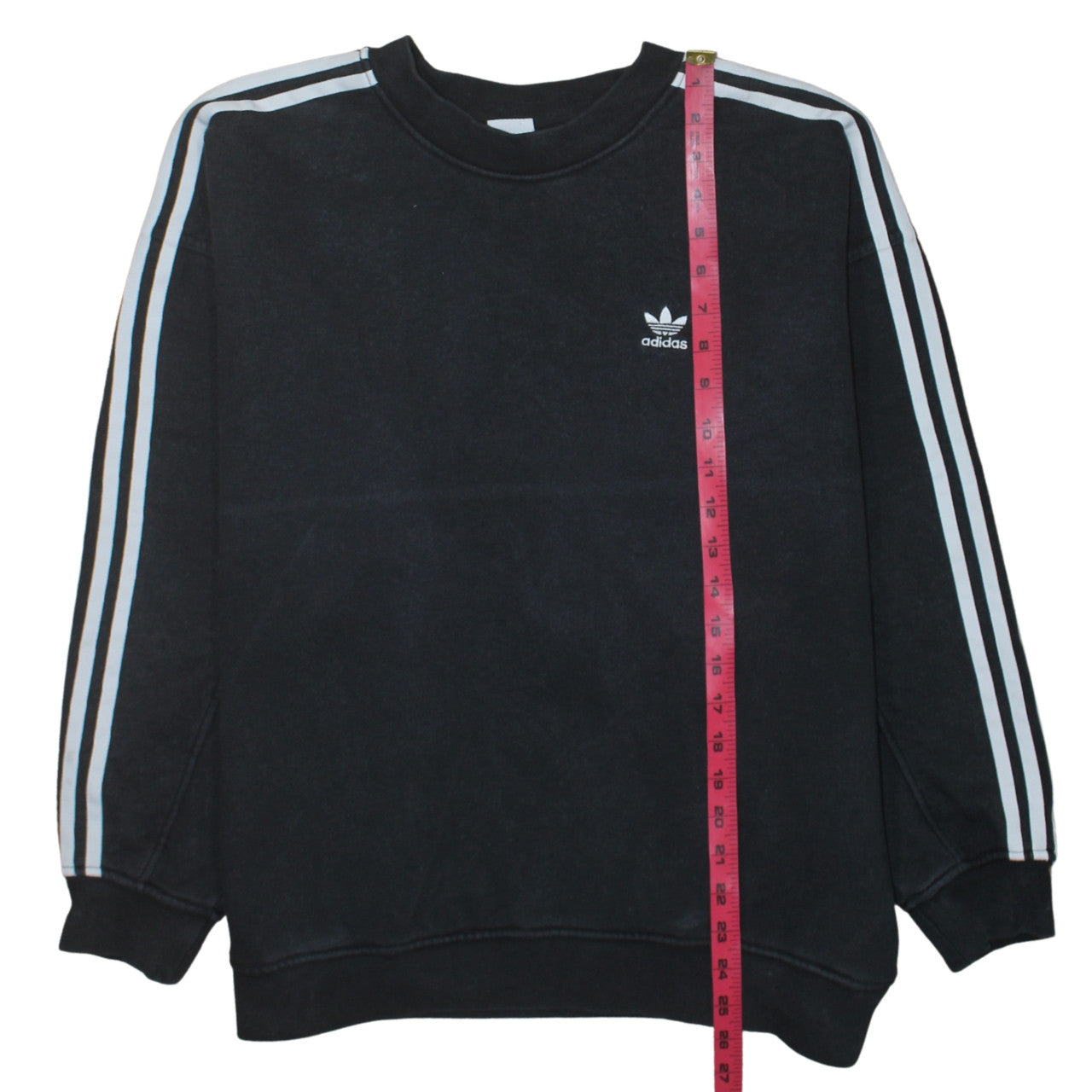 Adidas Womens Black Crew Neck Long Sleeve Pullover Sweatshirt UK 12