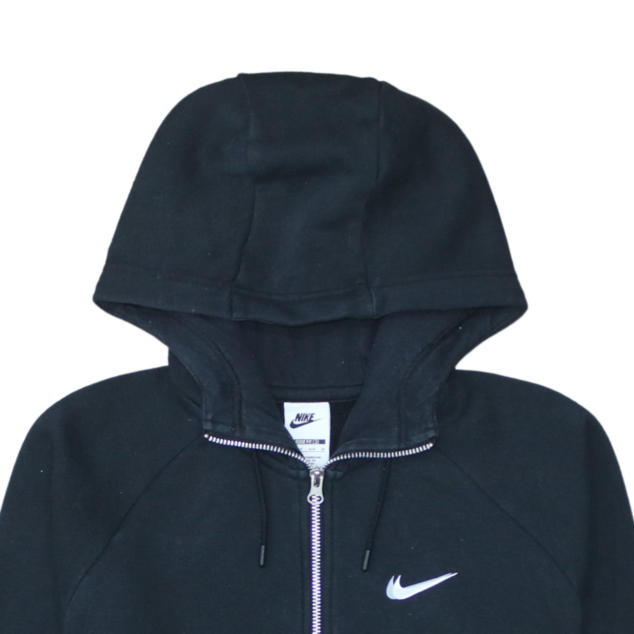 Nike Women's Black XS Loose Fit Full Zip Hoodie Sweatshirt