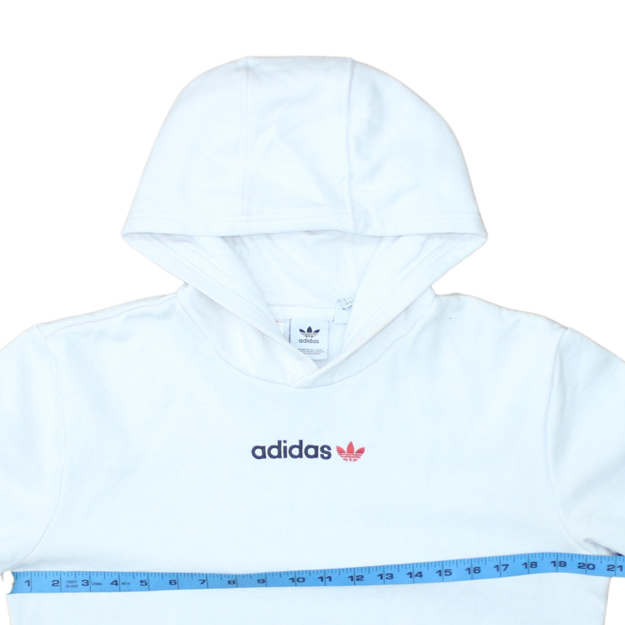 Adidas Boys White Pullover Hoodie 15-16 Years Logo Sportswear