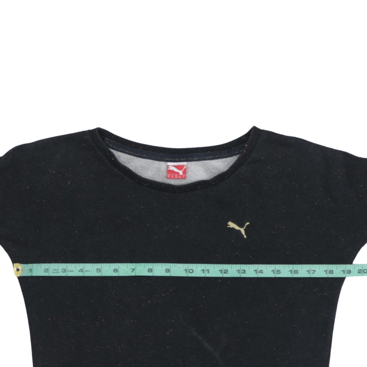 Puma Womens Black Crew Neck Pullover Sweatshirt UK 8
